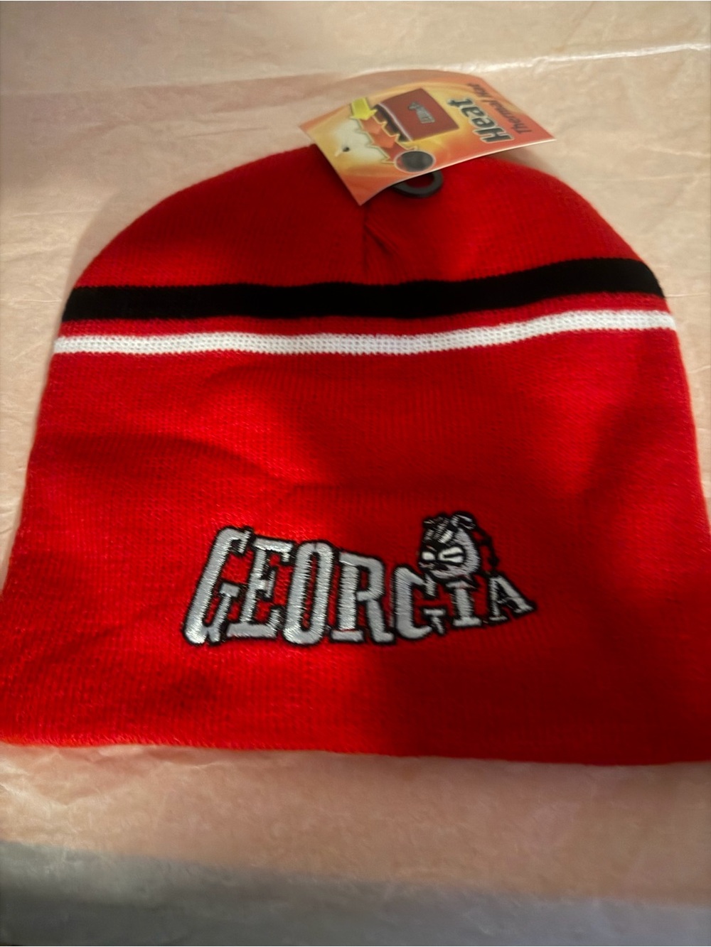 Georgia Red Knit Beanie - Unbranded